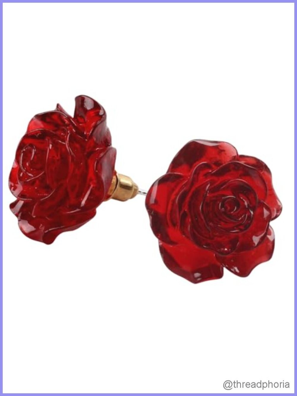 Acrylic Rose Stud Earrings with 925 Sterling Silver Needle and Push Back